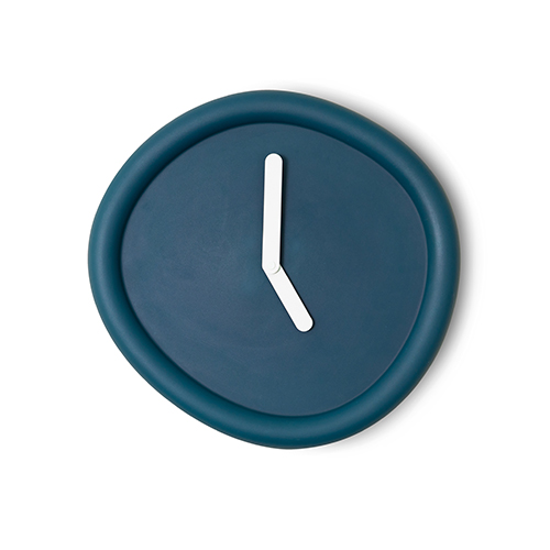 Werkwaardig Round clock blauw wit