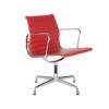 Vitra EA108 stoel rood leder chroom