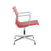 Vitra EA108 stoel rood leder chroom