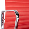 Vitra EA108 stoel rood leder chroom