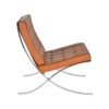 Knoll Barcelona chair en ottoman cognac leder