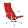 Vitra EA124 fauteuil rood met ottoman
