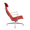 Vitra EA124 fauteuil rood met ottoman