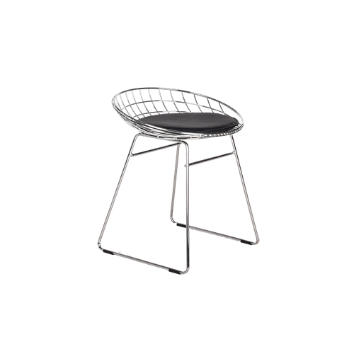 Pastoe Wire Stool chroom zwart leder